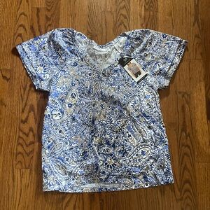 Rafaella knit paisley top size medium